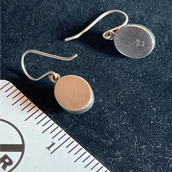 🎉 Vintage Sterling Silver Turquoise Earrings - Picture 2 of 2